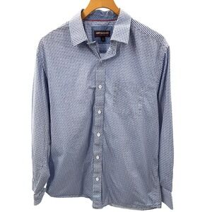 Johnston Murphy Button Down Shirt Size M Blue Red Geometric Cotton